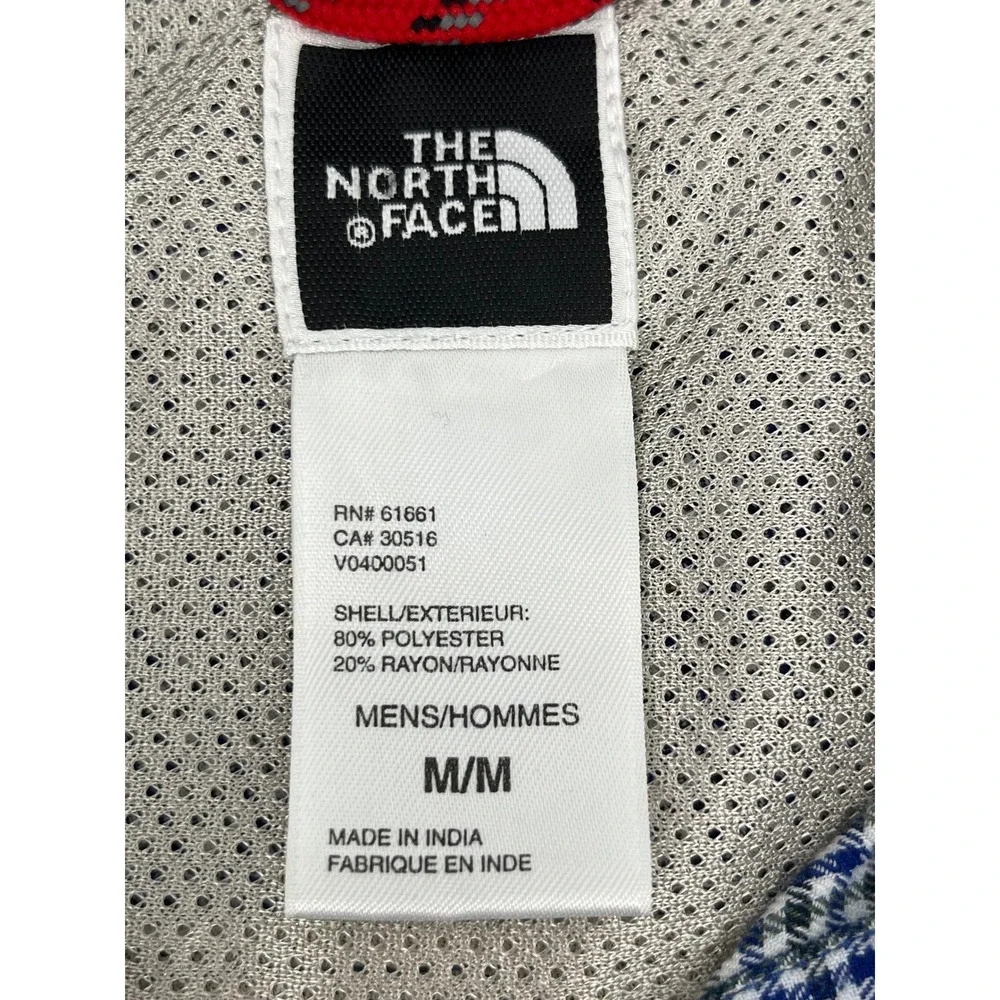 The North Face Mens Blue Gingham Plaid Long Sleeve Button Down Shirt M Vented‎